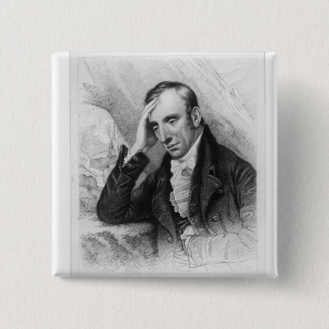Portrait of William Wordsworth 2 Inch Square Button (Front)