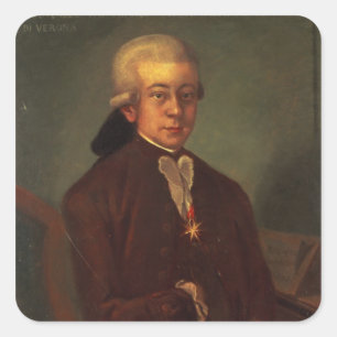 Portrait of Wolfgang Amadeus Mozart 2 Square Sticker