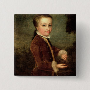 Portrait of Wolfgang Amadeus Mozart aged 2 Inch Square Button