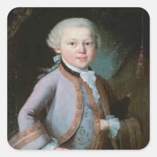 Portrait of Wolfgang Amadeus Mozart Square Sticker