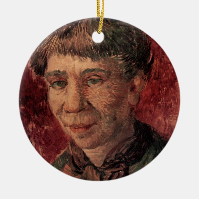 Portrait of Woman Madame Tanguy, Vincent van Gogh Ceramic Ornament (Front)
