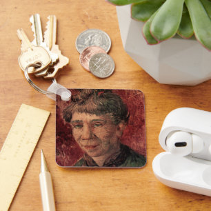 Portrait of Woman Madame Tanguy, Vincent van Gogh Keychain