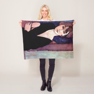 Portrait of Woman, Modigliani Fleece Blanket