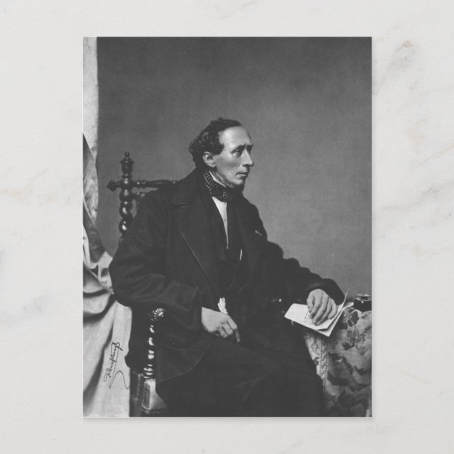 Portrait of Writer Hans Christian Andersen Postcard (Front)