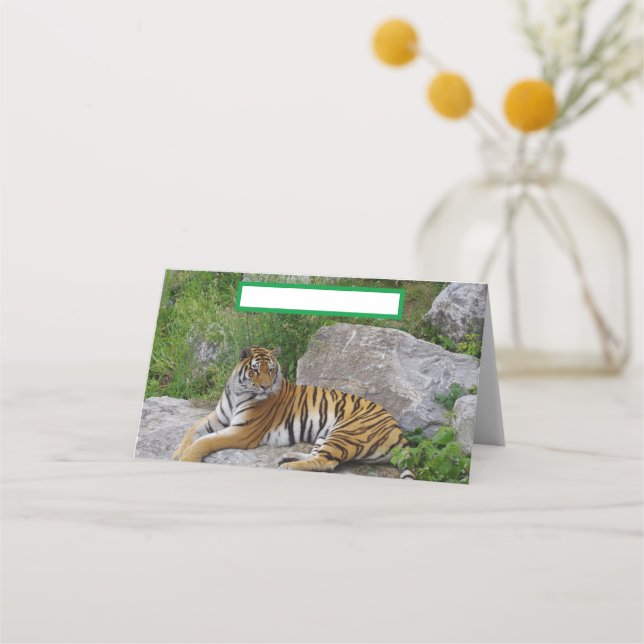 Portrait photo of a Siberian tiger Place Card (Front)