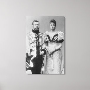 Portrait photograph of Tsar Nicholas II (1868-1918 Canvas Print