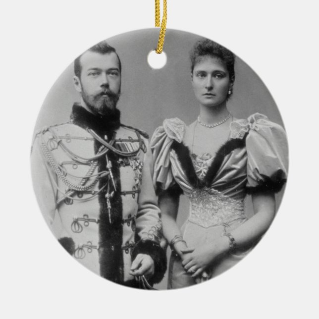 Portrait photograph of Tsar Nicholas II (1868-1918 Ceramic Ornament (Front)