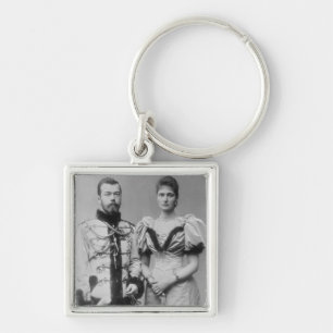 Portrait photograph of Tsar Nicholas II (1868-1918 Keychain