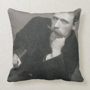 Portrait photograph of Walter Crane (1845-1915) by Throw Pillow