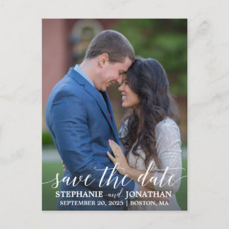 Portrait Picture Save The Date Postcard, Photo Postcard