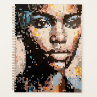Portrait pixelisé expressif
