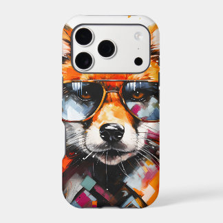 Portrait Pop Art Abstrait Animal Renard Lunettes d
