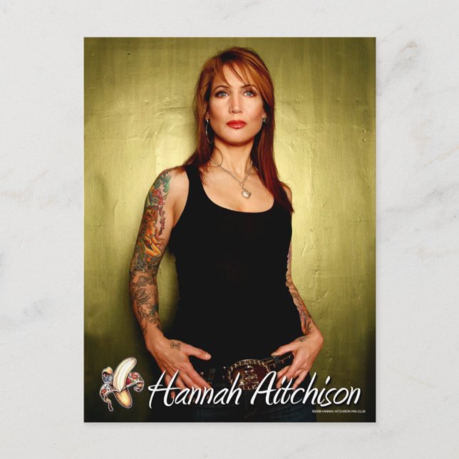 Portrait Postcard - Hannah Aitchison on Green (Front)