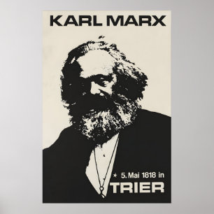 Portrait Poster Karl Marx, born May 5th 1818 in