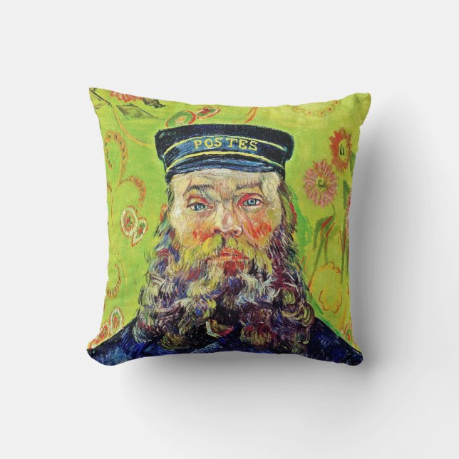 Portrait Postman Joseph Roulin Vincent van Gogh Throw Pillow (Front)