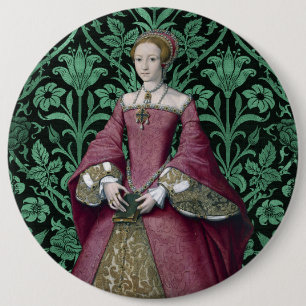 Portrait Princess Elizabeth Tudor, Queen 6 Inch Round Button