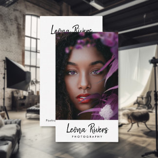 Portrait QR Code Photographer Business Card