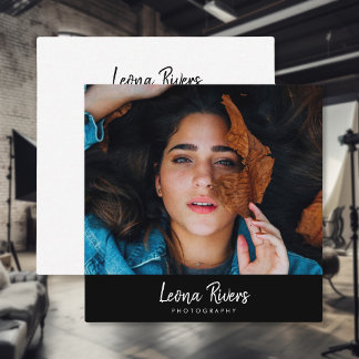 Portrait QR Code Photographer Business Card