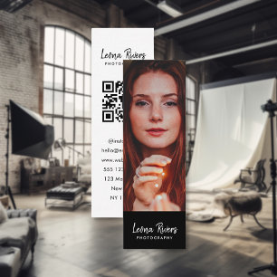 Portrait QR Code Photographer Business Card