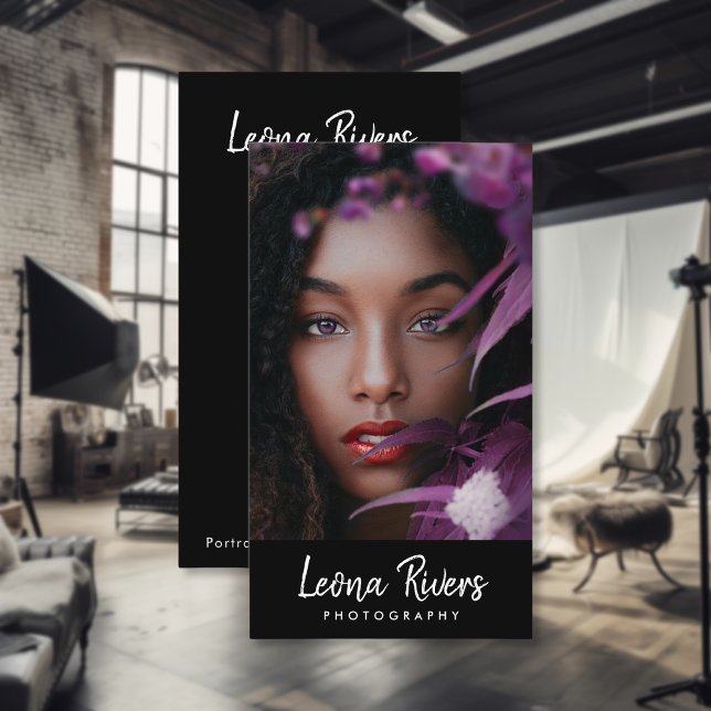 Portrait QR Code Photographer Business Card (Creator Uploaded)