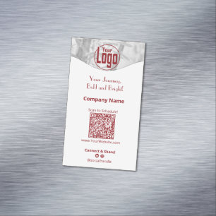 Portrait Red White Life Coach Company Magnetic Business Card