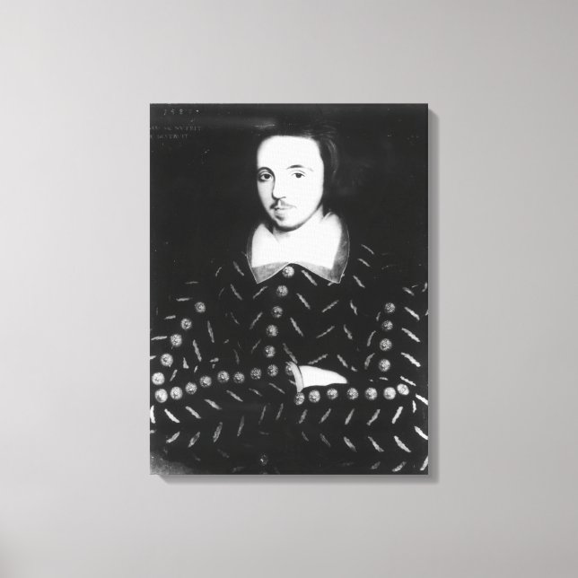 Portrait said to be Christopher Marlowe Canvas Print (Front)