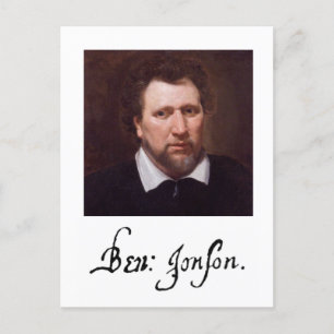 Portrait & Signature of Ben Jonson Postcard