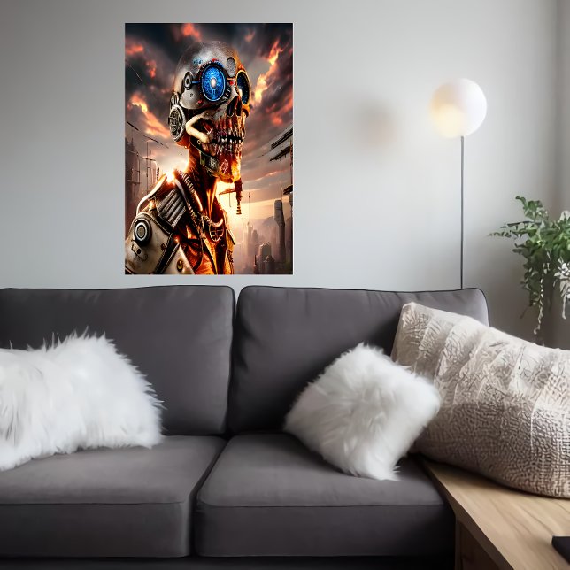 Portrait Squelette Cyberpunk | AI Art Poster (Créateur téléchargé)