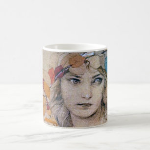 Portrait (Study), Alphonse Mucha Coffee Mug