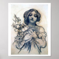 Portrait (Study), Alphonse Mucha