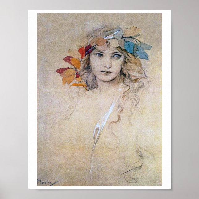 Portrait (Study), Alphonse Mucha Poster (Front)