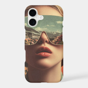 Portrait surréaliste avec lunettes de soleil reflé