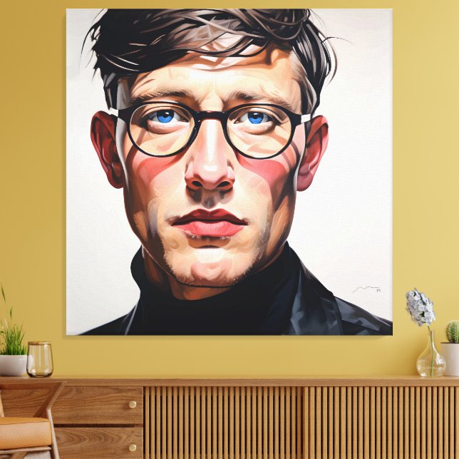 PORTRAIT THE FACEMAN N7 - generativecontent Canvas Print (Insitu(LivingRoom))
