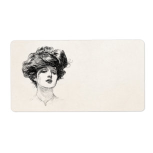 Portrait vintage de femme d'Edwardian de fille de