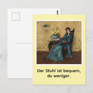 Portrait von Dora Wheeler mit frechem Spruch Postcard