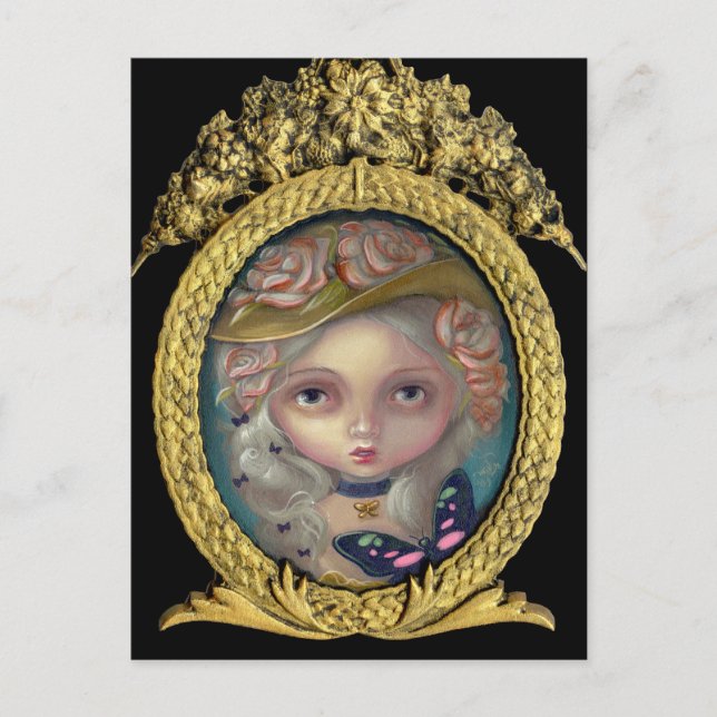 "Portrait with a Flowered Hat" Postcard (Front)