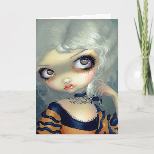 "Portrait with a Spiderling" Greeting Card (Front)