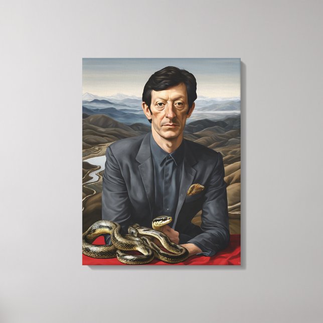 Portrait With Snake - Wrapped Canvas Art Print (Front)