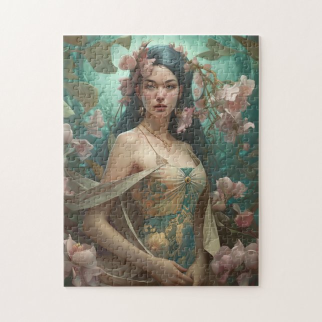 Portrait Woman in Art Nouveau Jigsaw Puzzle (Vertical)