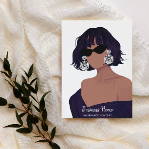 Portraits de filles Bijoux   Carte d'affichage des