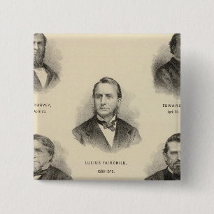 Portraits Governors of Wisconsin Louis P Harvey 2 Inch Square Button