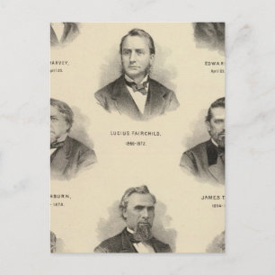Portraits Governors of Wisconsin Louis P Harvey Postcard
