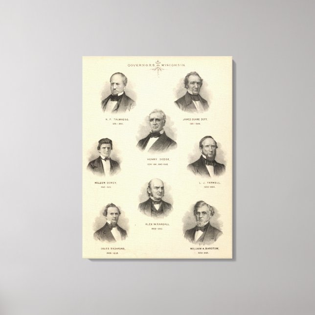 Portraits Governors of Wisconsin NP Talmadge Canvas Print (Front)