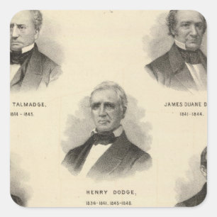 Portraits Governors of Wisconsin NP Talmadge Square Sticker
