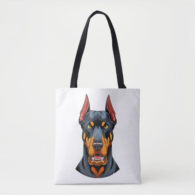 Portraits of a head Doberman dog front view Tote Bag (Front)