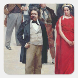 Portraits of artists and actors square sticker