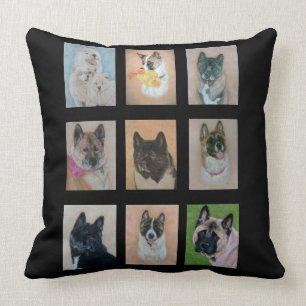 portraits of beautiful dogs and very cute dogs throw pillow