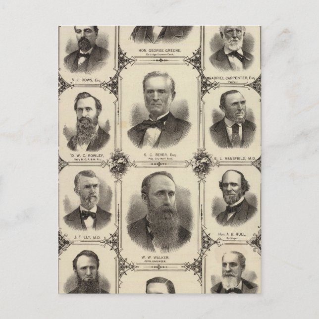Portraits of Citizens of Cedar Rapids Postcard (Front)