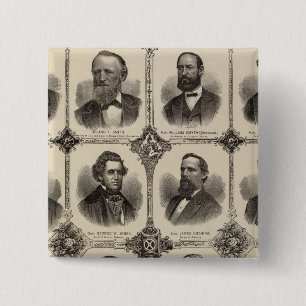 Portraits of EG Potter, Delano T Smith 2 Inch Square Button
