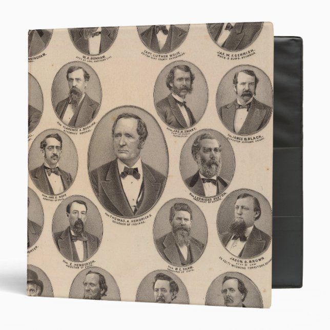 Portraits of Hon Thomas A Hendricks Binder (Front/Inside)